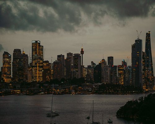Sydney cityscape at dusk representing Australian urban leisure